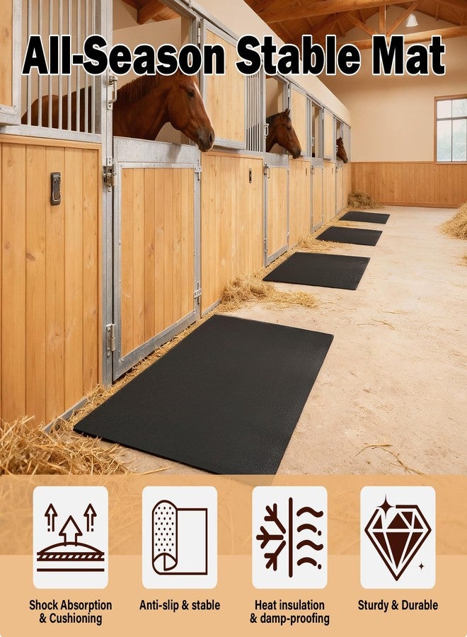 Wibeelee Rubber Horse Stall Mat, 3.7x6 Ft Stable Mat with Shock Absorption & Cushioning Waterproof Non-Slip Flooring for Horse Stalls Livestock Barn Farm Cattle Sheep & Pig Shed Easy Clean Horse Mat - Image 5